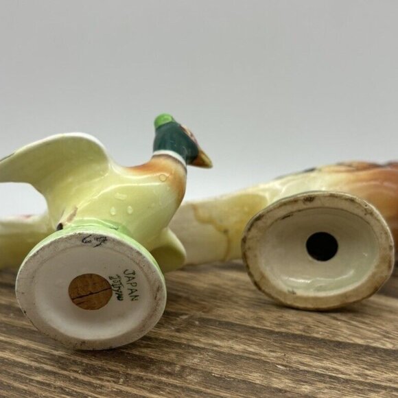 Vintage Set Pair Pheasant Salt Pepper Shaker Birds Japan Cottage Core Farm House - Picture 8 of 9